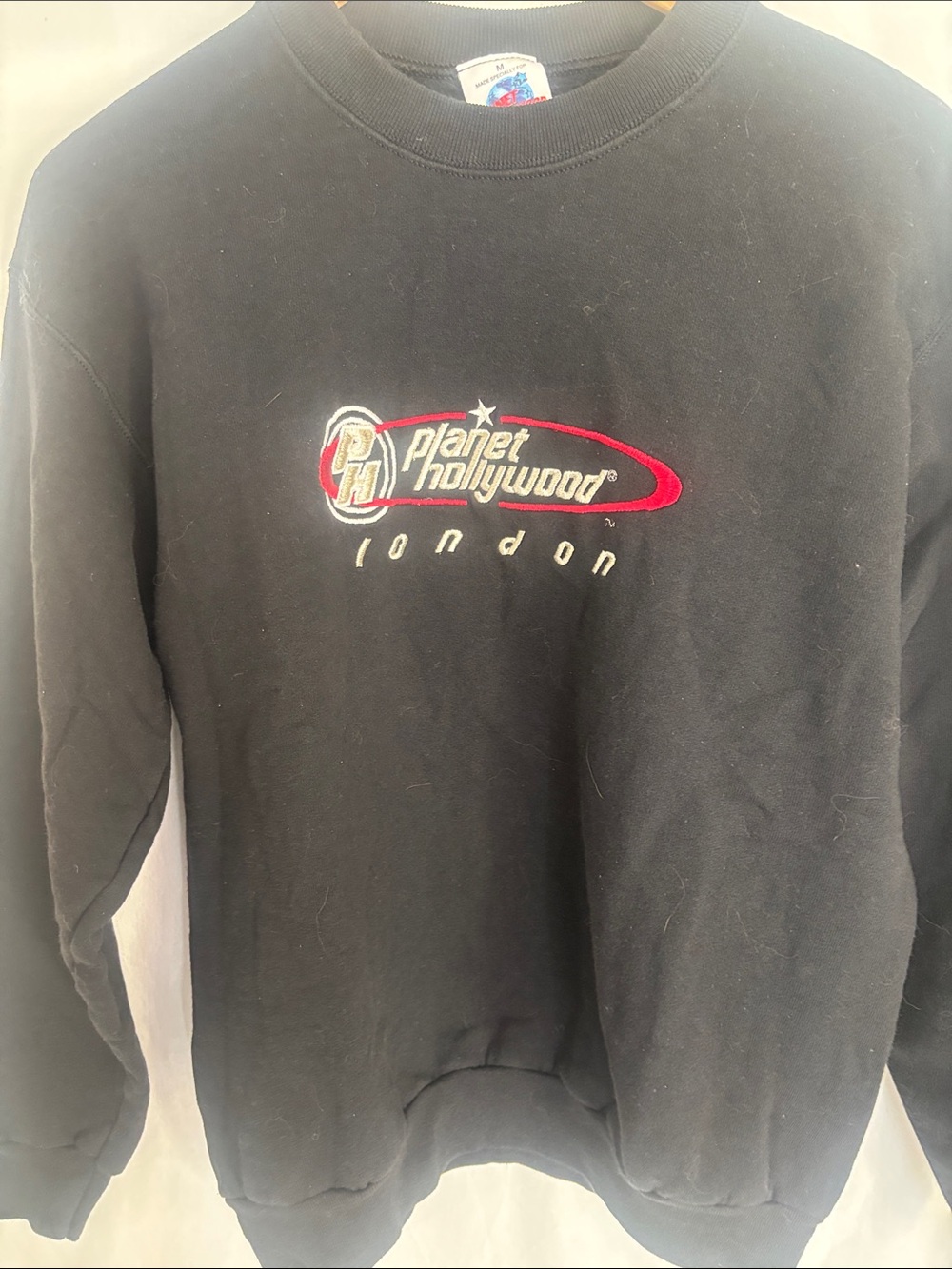 Planet Hollywood London Black Crewneck Sweatshirt - Men's M 100% Cotton